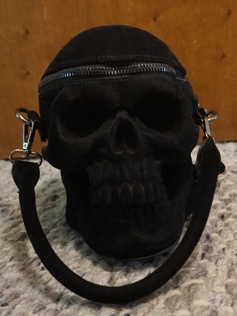 Killstar Black Velvet Skull Purse Grave Digger Handbag